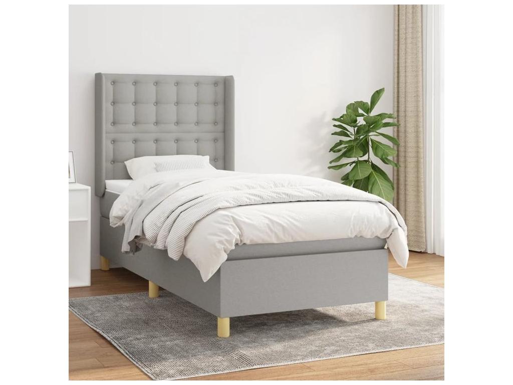 Sommier à Dekonao de lit avec matelas Gris clair 80x200 Tissu JRSV55551