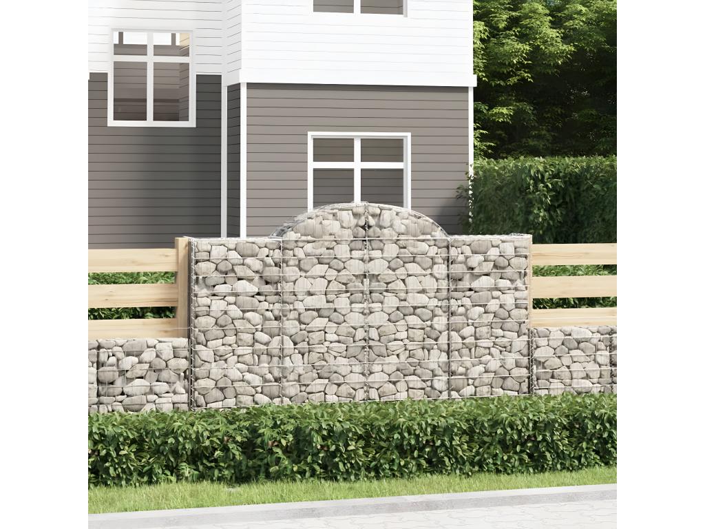 Paniers à gabions arqués 11 pièces 200x50x120/140 cm Fer galvanisé SDWM74669