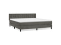 Sommier à Dékonao de lit et matelas Gris foncé 180x200 Velours RBQD13775