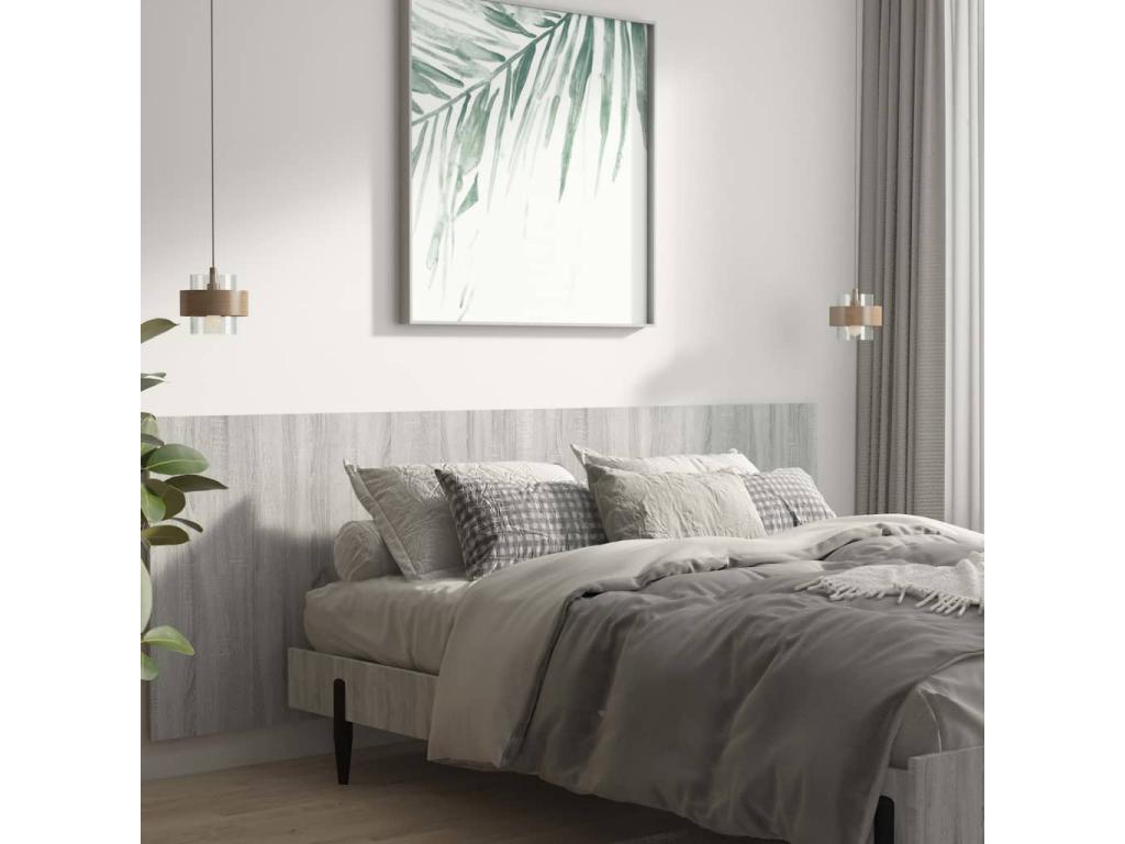 Tête de lit murale Dekonao gris 240x1.5x80 cm Bois d'ingénierie UKOE56330