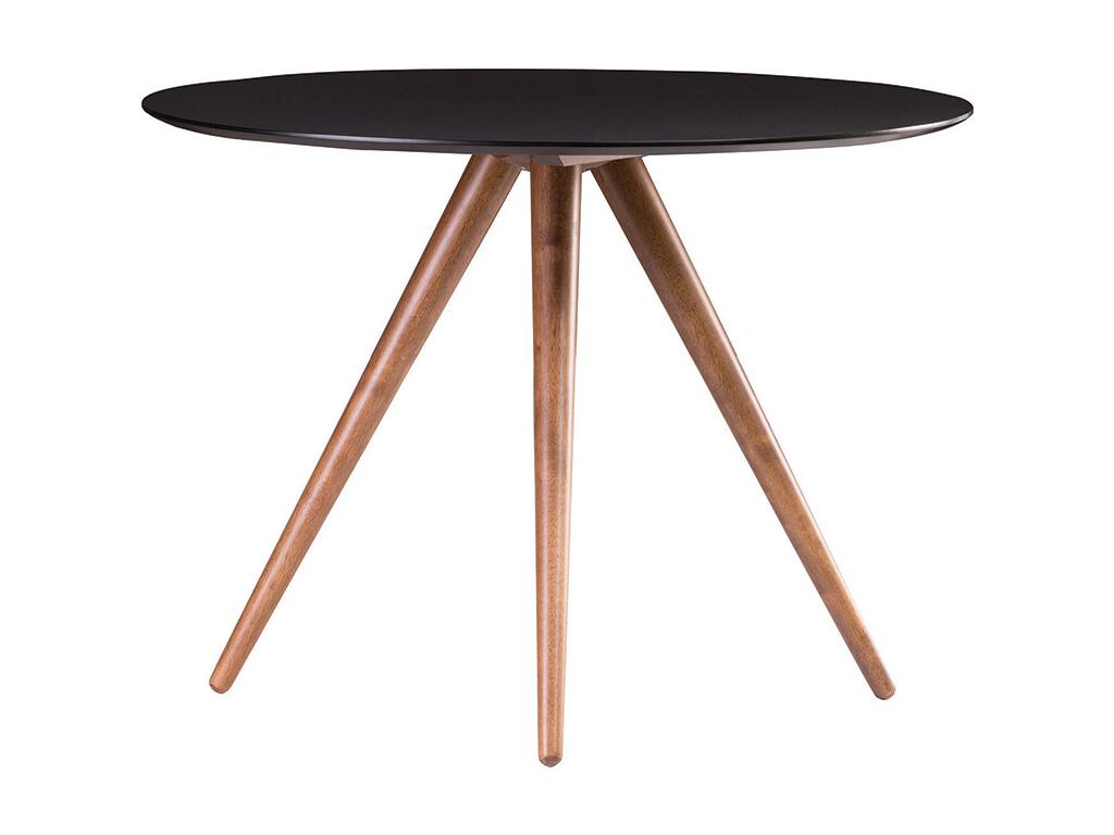 Table à manger ronde design noyer et noir D106 cm Dekonao FHHK55522