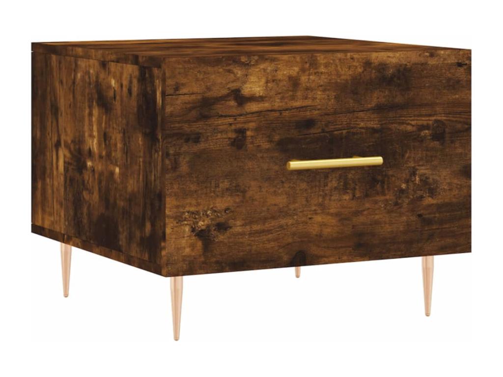 Table basse Chêne fumé 50x50x40 Bois d'ingénierie RIFW08586