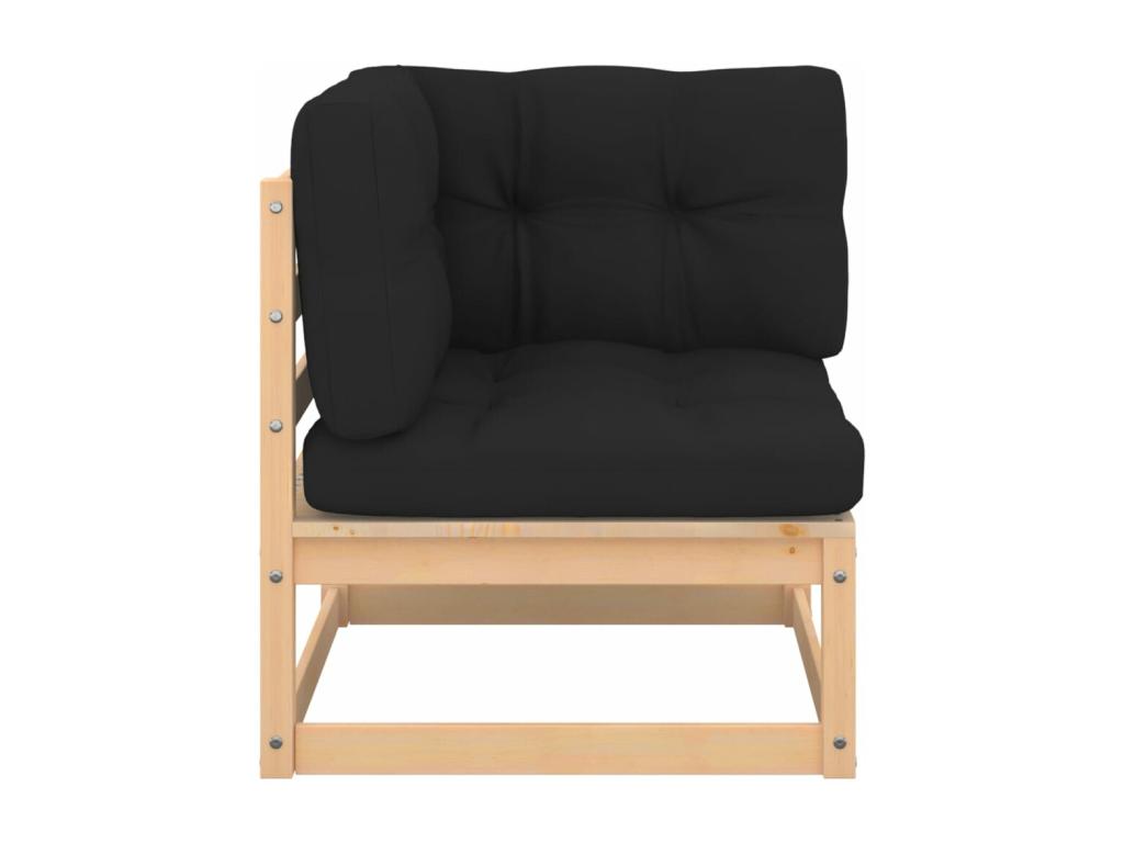 Salon de jardin 9 pièces avec coussins Bois de pin massif ZLMV17753