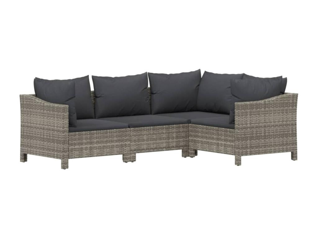 Salon de jardin 8 pcs avec coussins Gris Résine tressée FJER33247