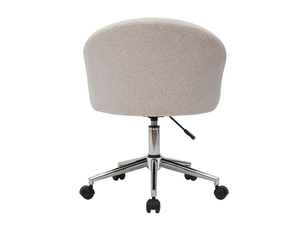 Chaise de bureau à Dekonao design en tissu velours chenille beige et acier chromé Dekonao TJLZ66684