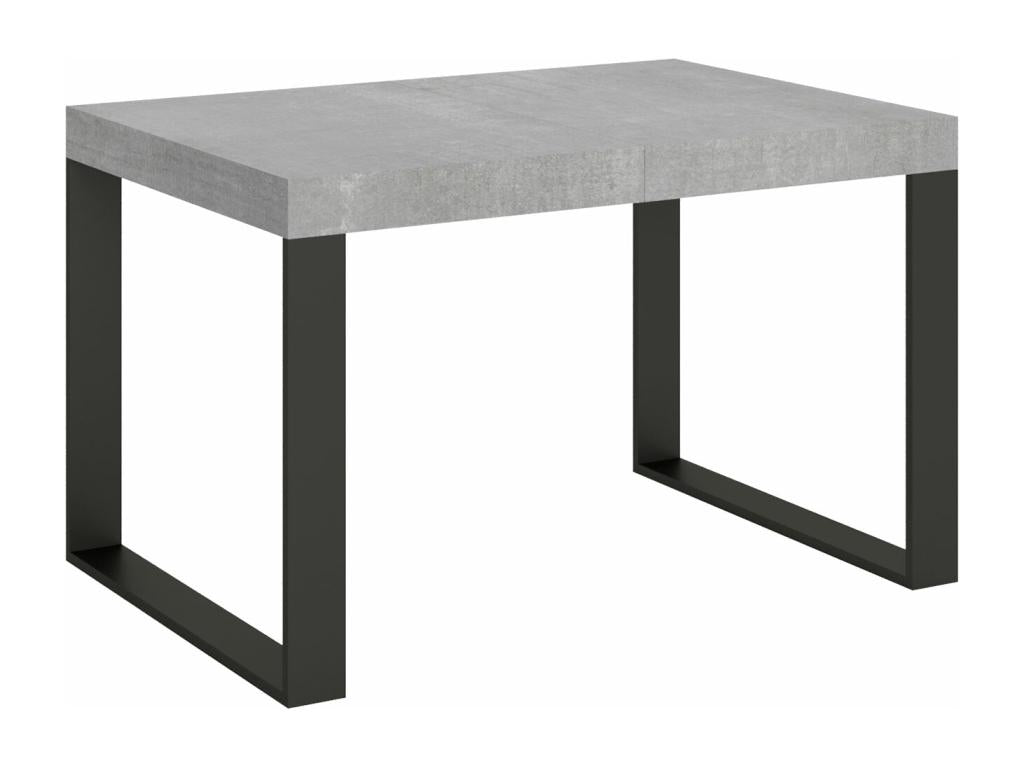 Table extensible 90x130/234 cm Tecno Gris Béton cadre Anthracite TOAQ21366