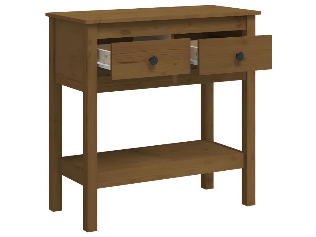 Table console Marron miel 75x35x75 cm Bois massif de pin FPQY22332