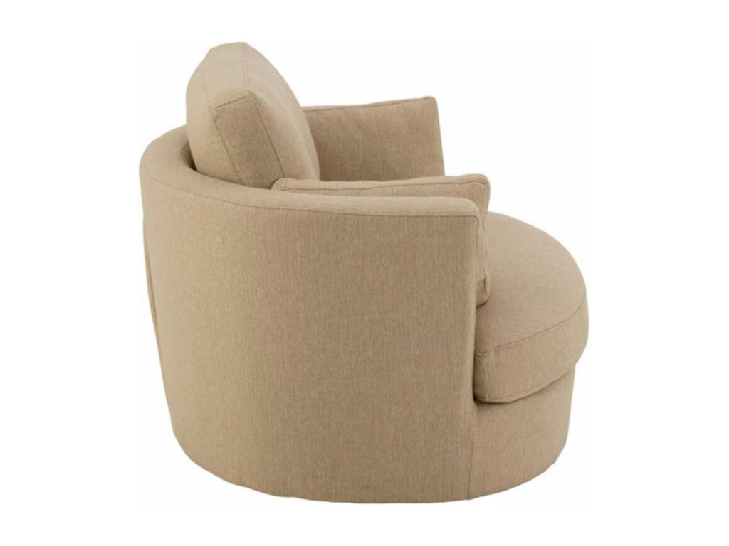Fauteuil Pivotant Design Ligniva 109cm Beige TUTT13489