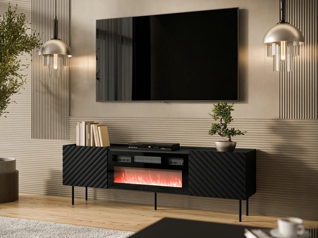 Meuble TV Ligniva U106 Noir 181x59x40cm ETWS70686