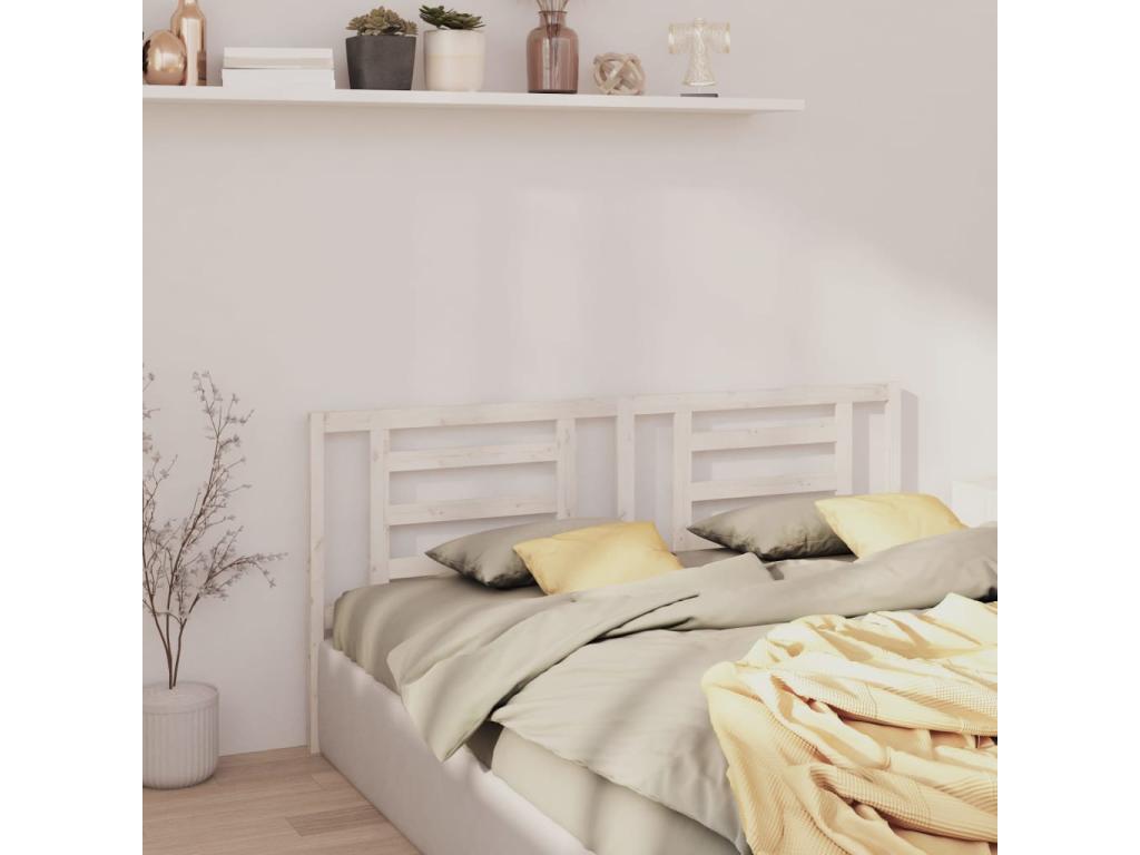 Tête de lit Blanc 166x4x100 Bois de pin massif NECC64374
