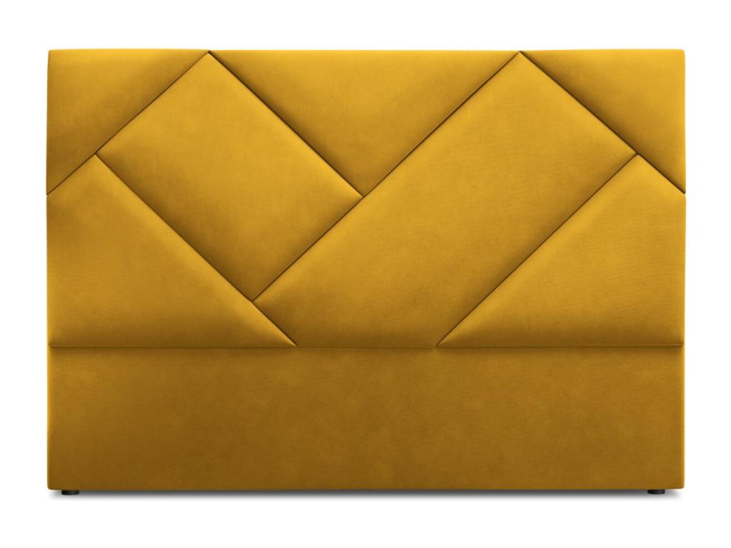 Ligniva - Tête de lit Ligniva 180x120cm en velours jaune - 180x8x120cm TMIL68891