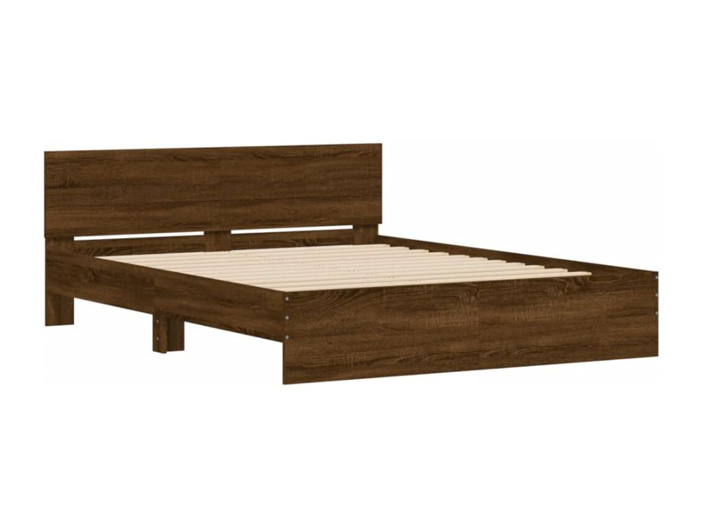 Cadre de lit sans matelas chêne marron 140x200 cm DJNC80080