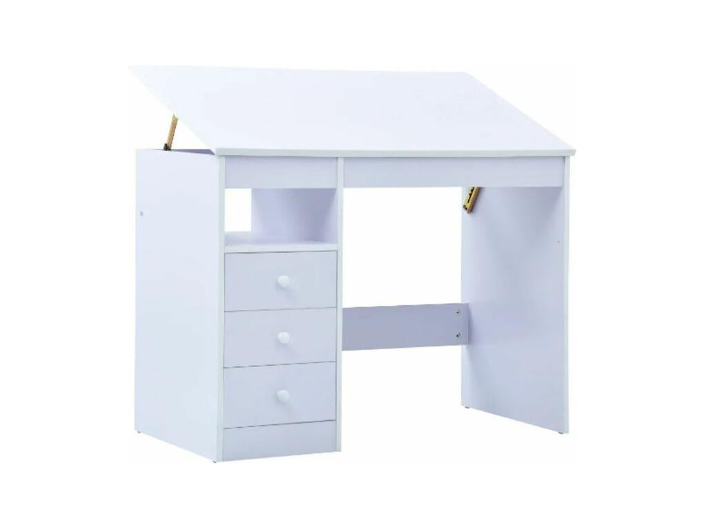 Bureau enfant inclinable 3 tiroirs bois blanc Sunny RIGK65852