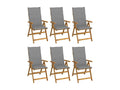 Chaises pliables de jardin 6 pcs avec coussins Bois d'Dekonao 73 MNCV26549