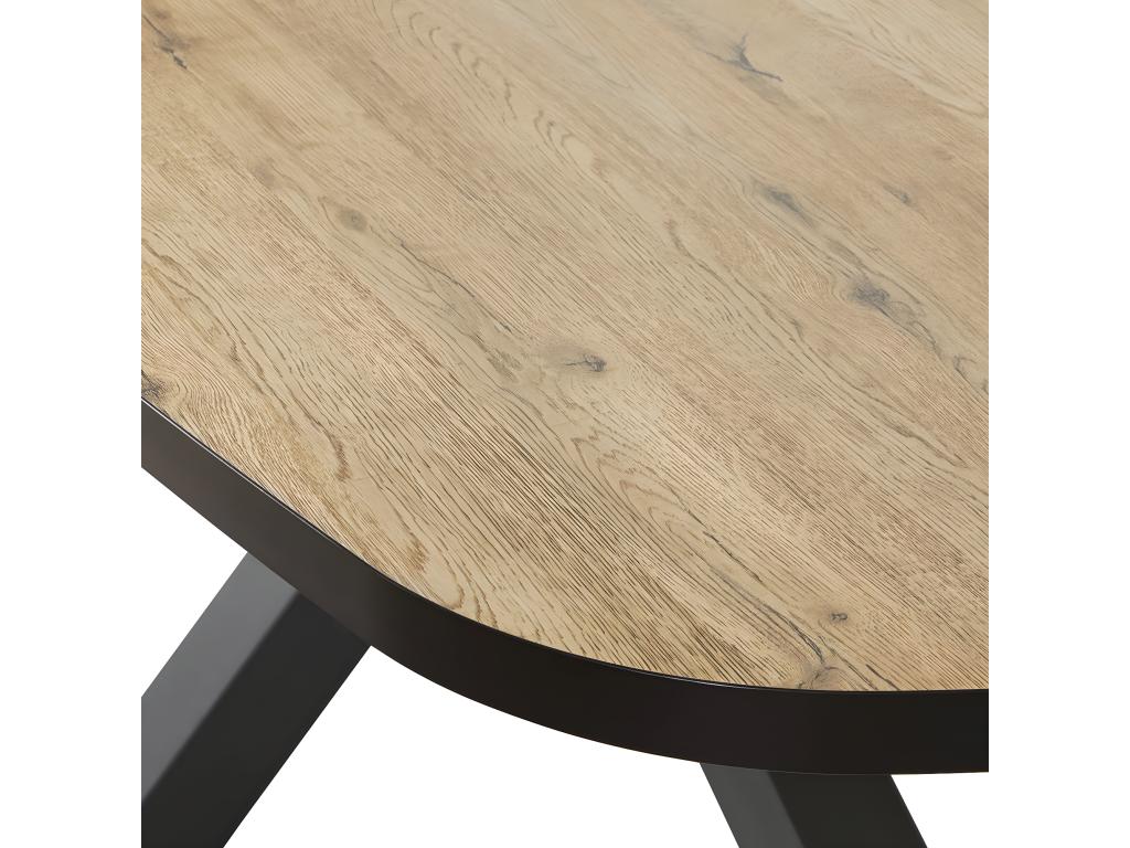 Dekonao - Table Repas Ovale 230cm Aspect Bois Piètement Métal REWW86989