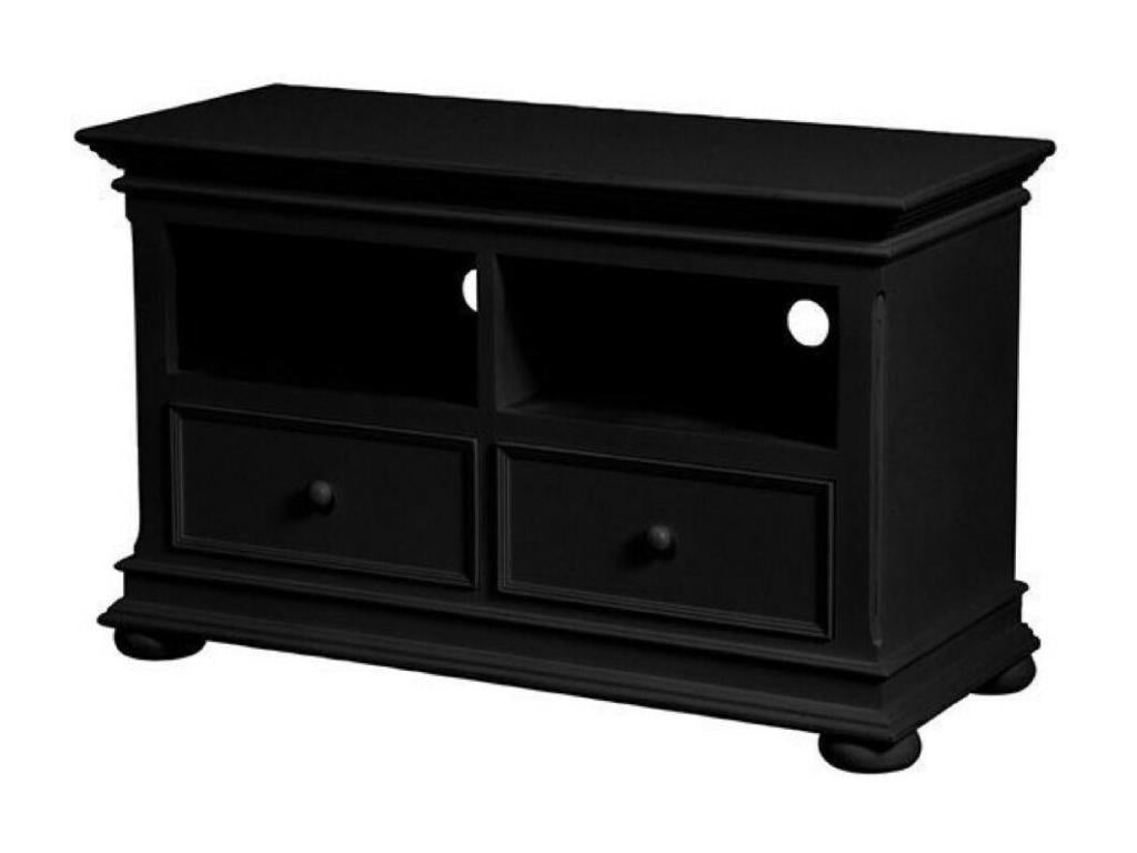 Meuble Tv/Hifi Avec 2 Rangements Bois-MDF Noir - Dekonao CBHP18538