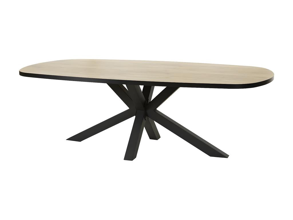 Dekonao - Table Repas Ovale 230cm Aspect Bois Piètement Métal REWW86989