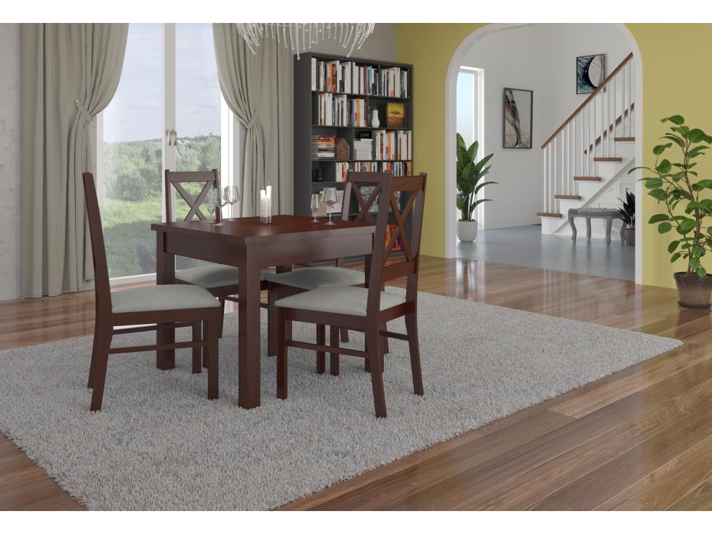 Chaise bois Noyer foncé et tissu au choix Dekonao 27112 ENFB97670