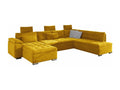 Canapé d'angle Dekonao 127 Jaune Fonction de couchage Boîte de literie 350x205x101cm ULFR12339