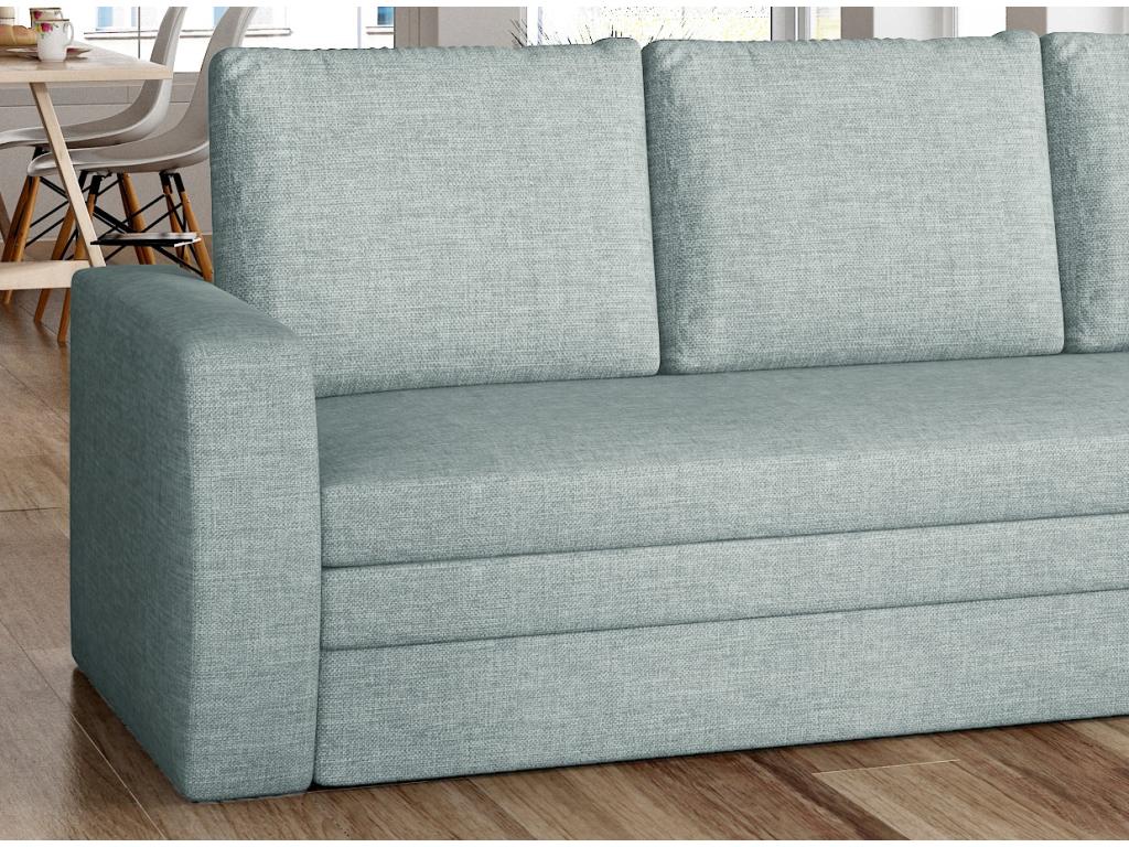 Canapé lit tissu vert d'eau avec coffre de rangement Nobellea 220cm OAZN73008