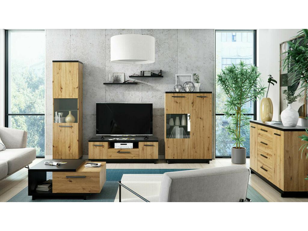 Table basse Dekonao 102 Noir mat - Chêne Dekonao 40x60x90cm Stratifié Angulaire CSUE95451