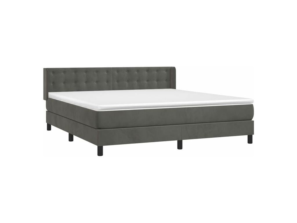 Sommier à Dékonao de lit et matelas Gris foncé 180x200 Velours RBQD13775