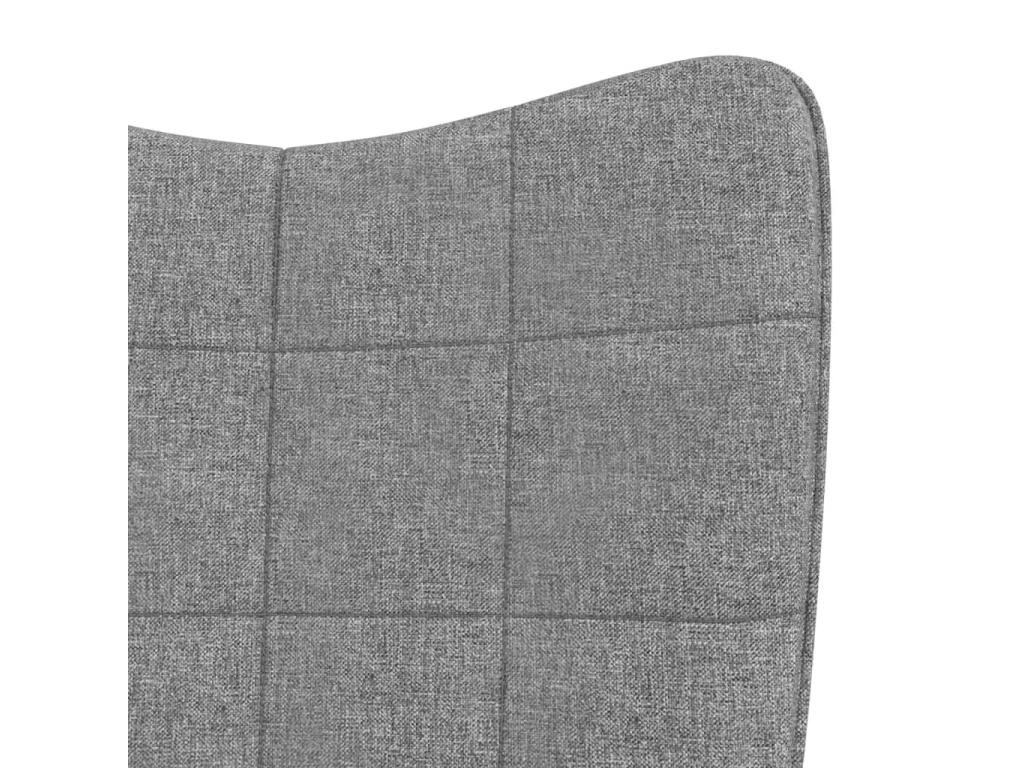 Chaise à bascule avec tabouret Gris clair Tissu VQZK53506
