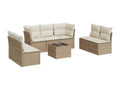 Salon de jardin avec coussins 8 pièces beige résine tressée NTSO20379