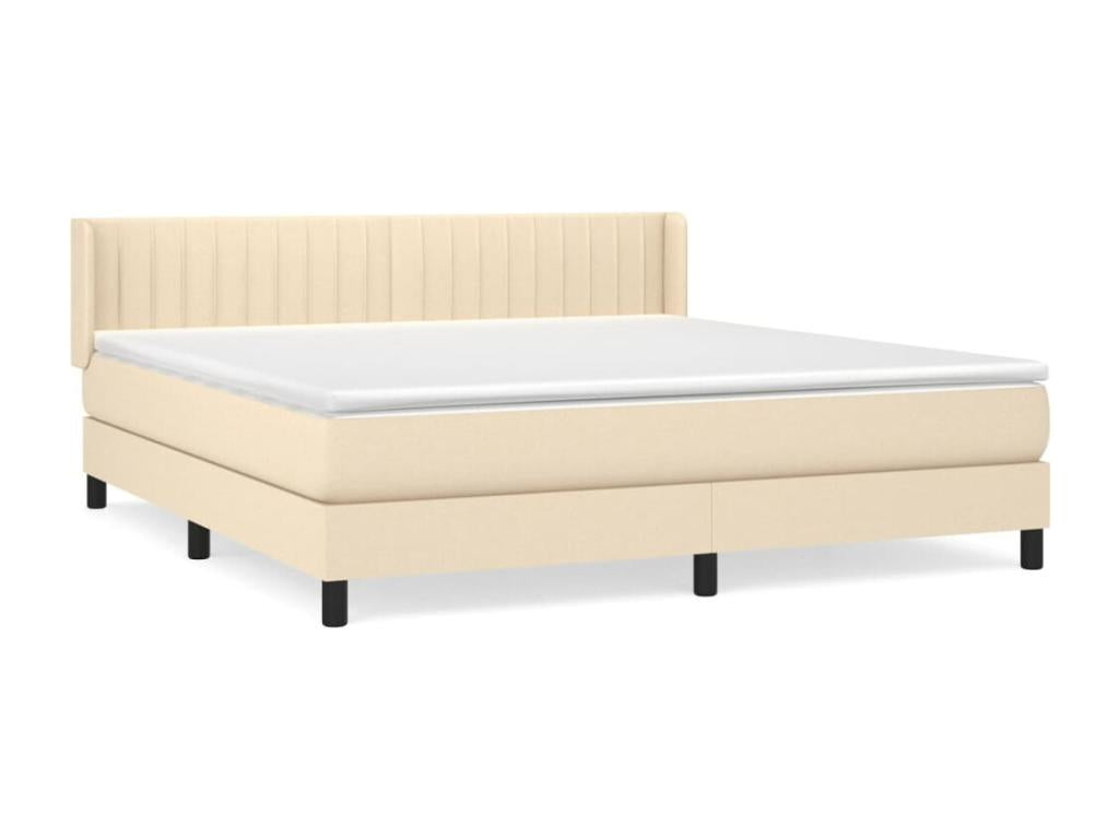 Lit à sommier tapissier avec matelas Crème 180x200 cm Tissu WOEW09073