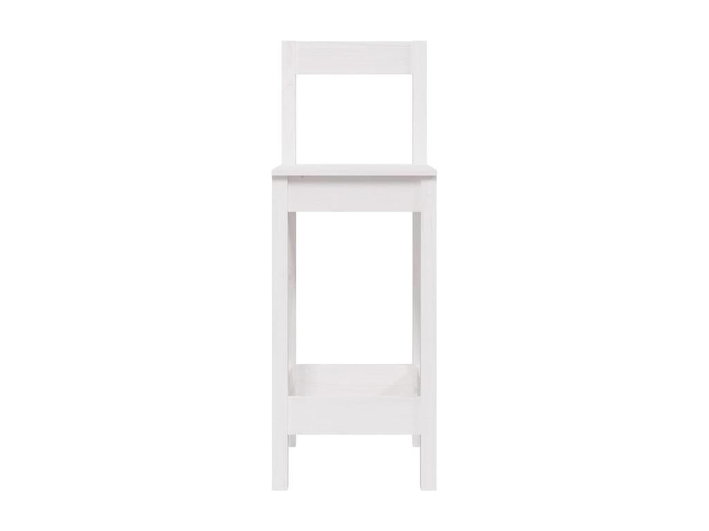 Chaises de bar lot de 2 blanc 40x41,5x112 cm bois de pin solide MZEB78065