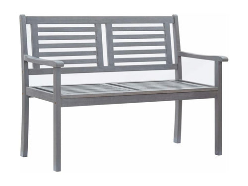 Banc de jardin 2 places avec coussin 120 cm Gris Eucalyptus REUP58277