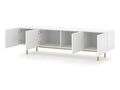 Meuble TV 180x42x51 cm meuble Hi-fi luxueux sur pied doré KAYRA blanc brillant UFRU18747