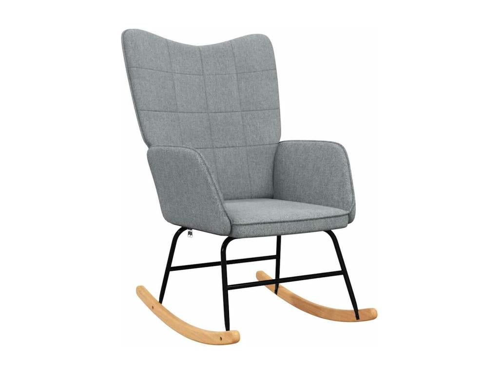 Chaise à bascule avec tabouret Gris clair Tissu VQZK53506