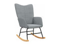 Chaise à bascule avec tabouret Gris clair Tissu VQZK53506