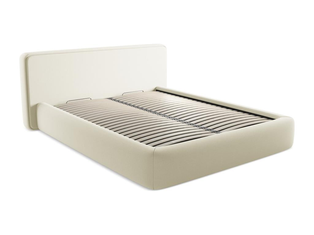 Lit coffre en tissu bouclette 160x200 - blanc - Dekonao ZWNP82366