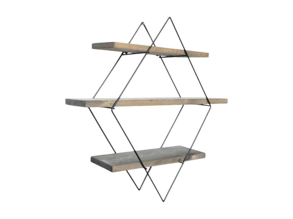 murale Dekonao Étagère Tablette murale Rayonnage polyvalent 60x14 h60 cm Noyer et Noir PWNY13775