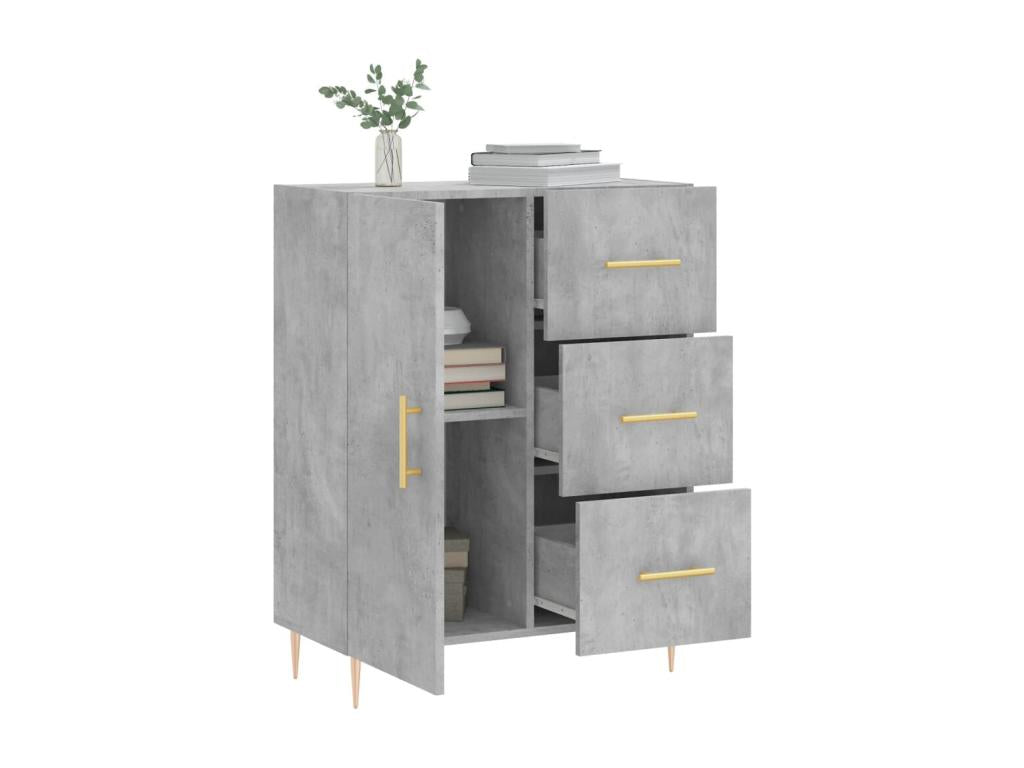 Buffet gris béton 69,5x34x90 cm bois d'ingénierie FPVM58950