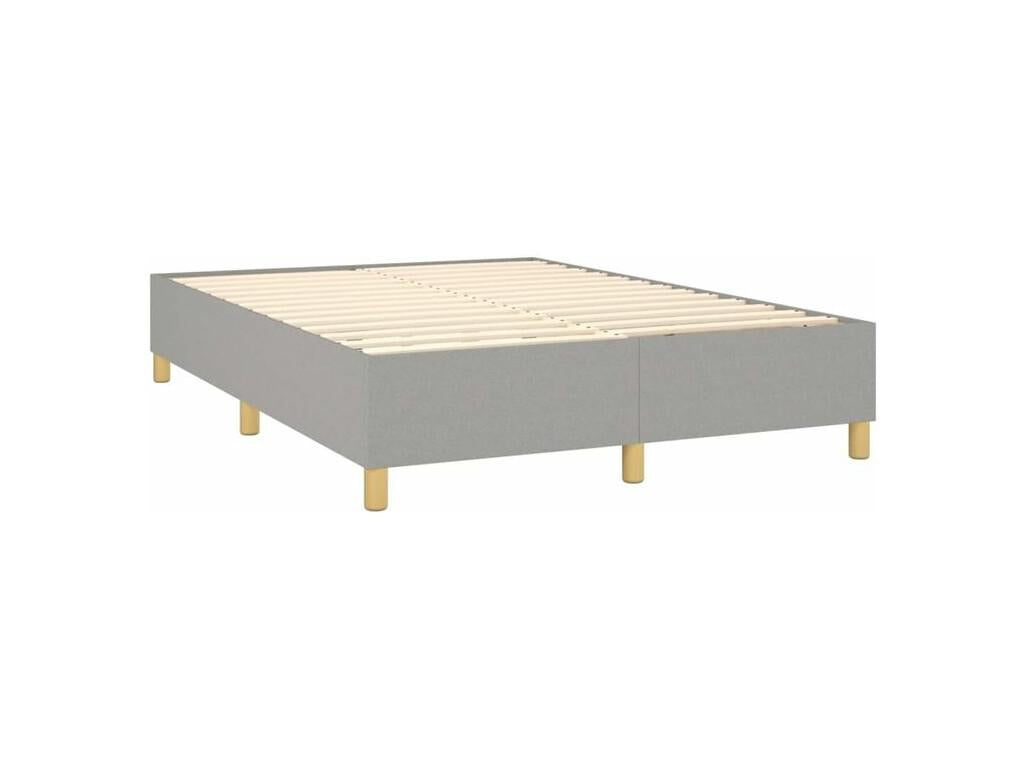 Sommier à Ligniva de lit avec matelas Gris clair 140x200 Tissu PYXN33134