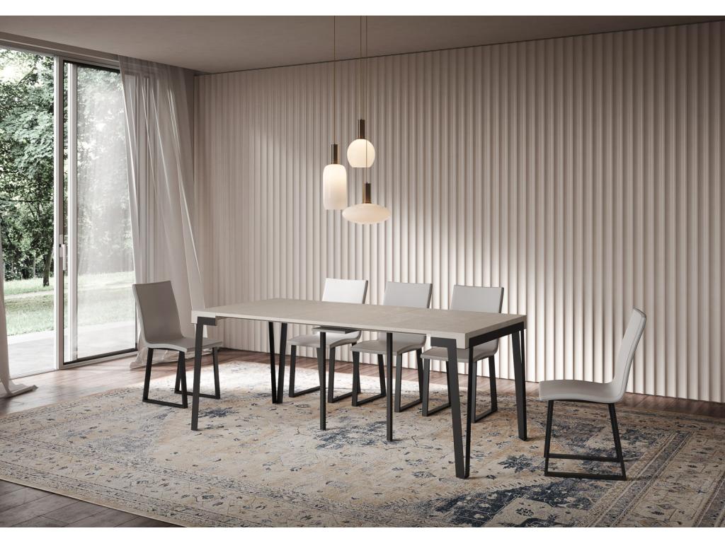 Console extensible 90x40/300 cm Dekonao Cachemire cadre Anthracite OMWZ64363