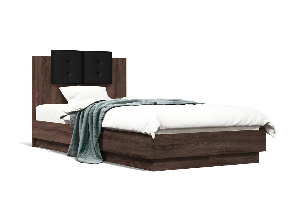 Cadre de lit sans matelas chêne marron 90x190 cm QFQN33004