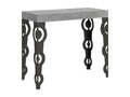 Console extensible 90x40/196 cm Karamay Small Premium Gris Béton cadre Anthracite IVHX09232