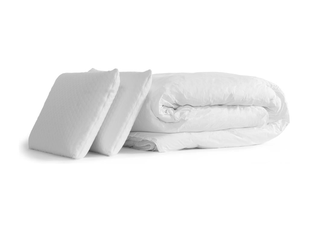 Pack sommier double 80x200 matelas Nobellea 160x200 2 oreillers mémoire de forme Couette Percale YSXL06632