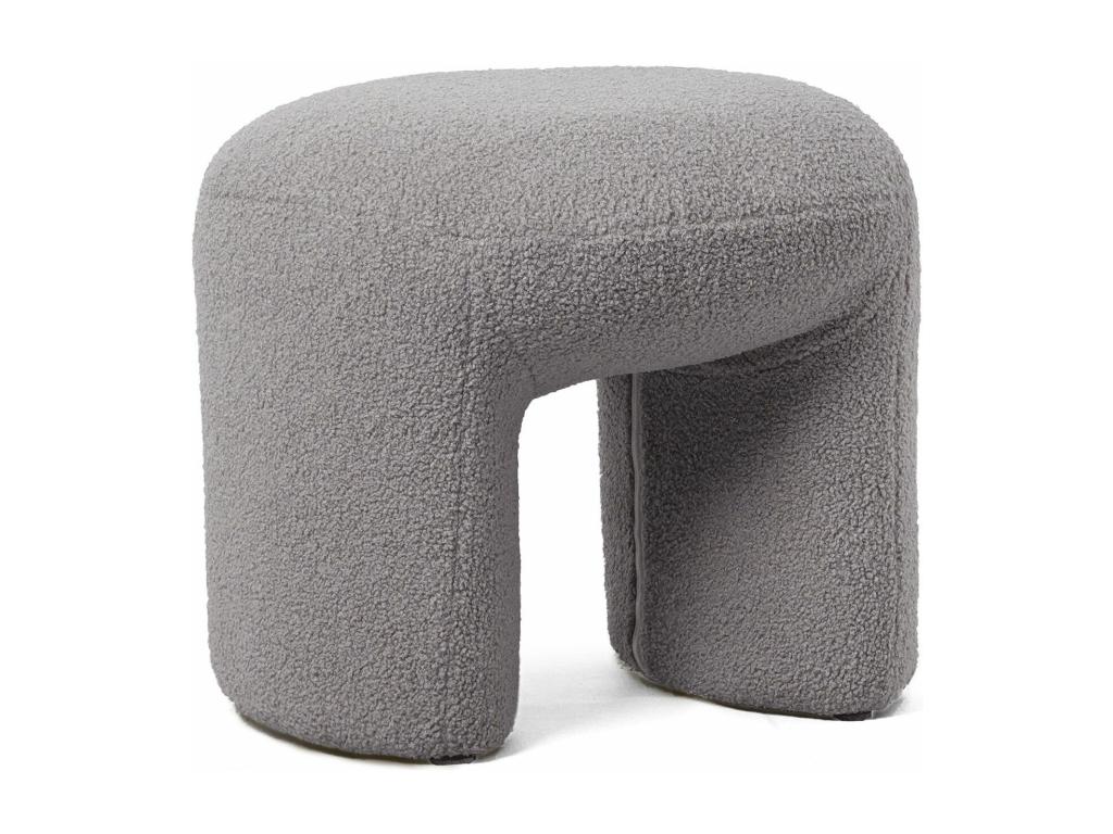 Pouf tendance Dekonao L46cm Tissu bouclette Gris EKIO59856