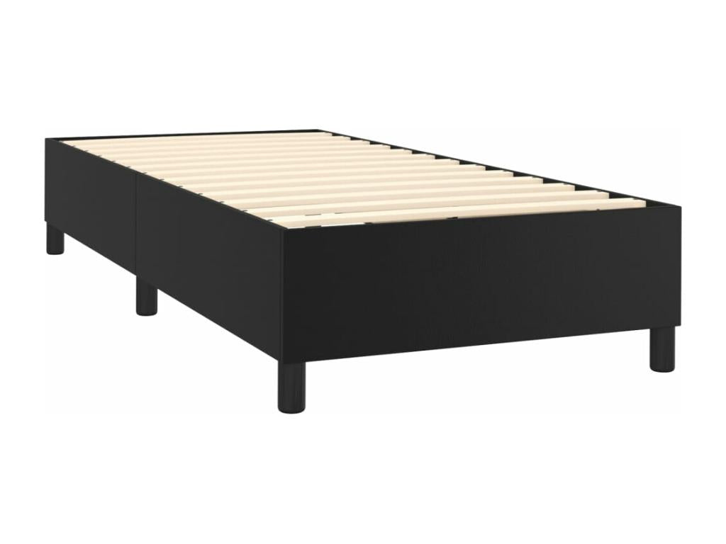 Sommier à Dekonao de lit avec matelas Noir 90x200 Similicuir NAEV57227