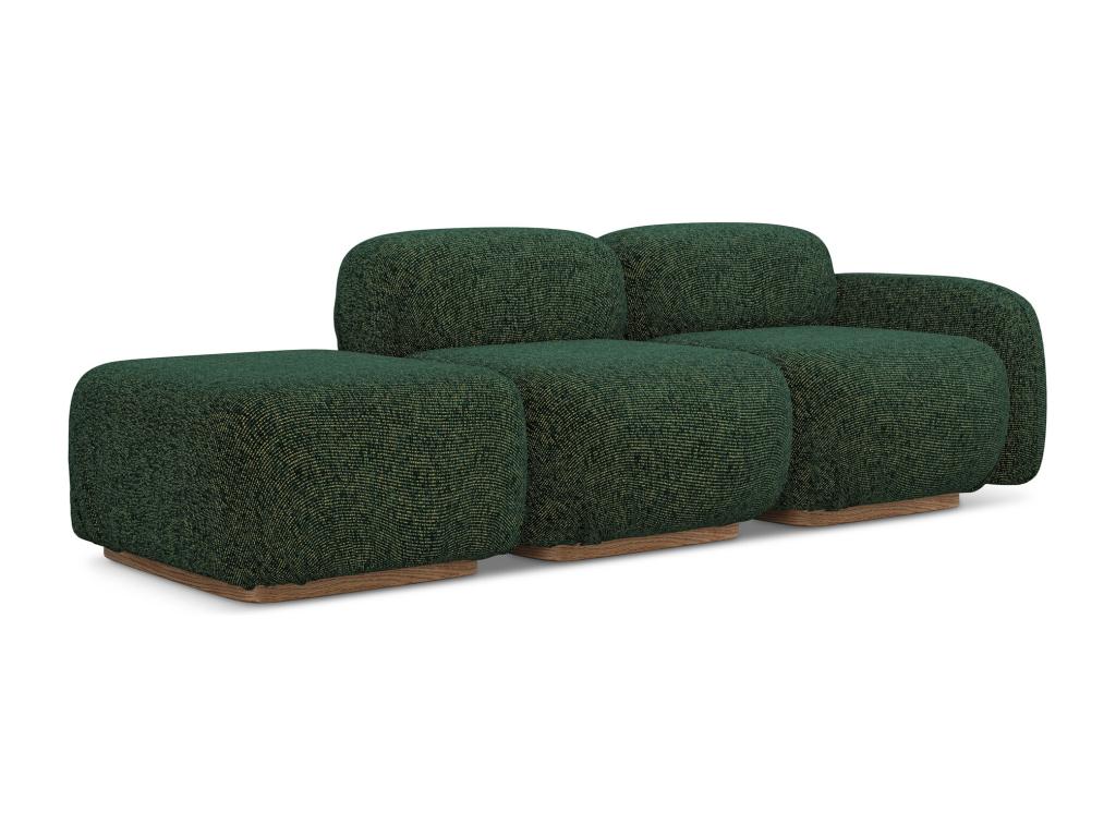 Canapé modulable 3 places gauche en tissu texturé - vert - Dekonao EDSG00511