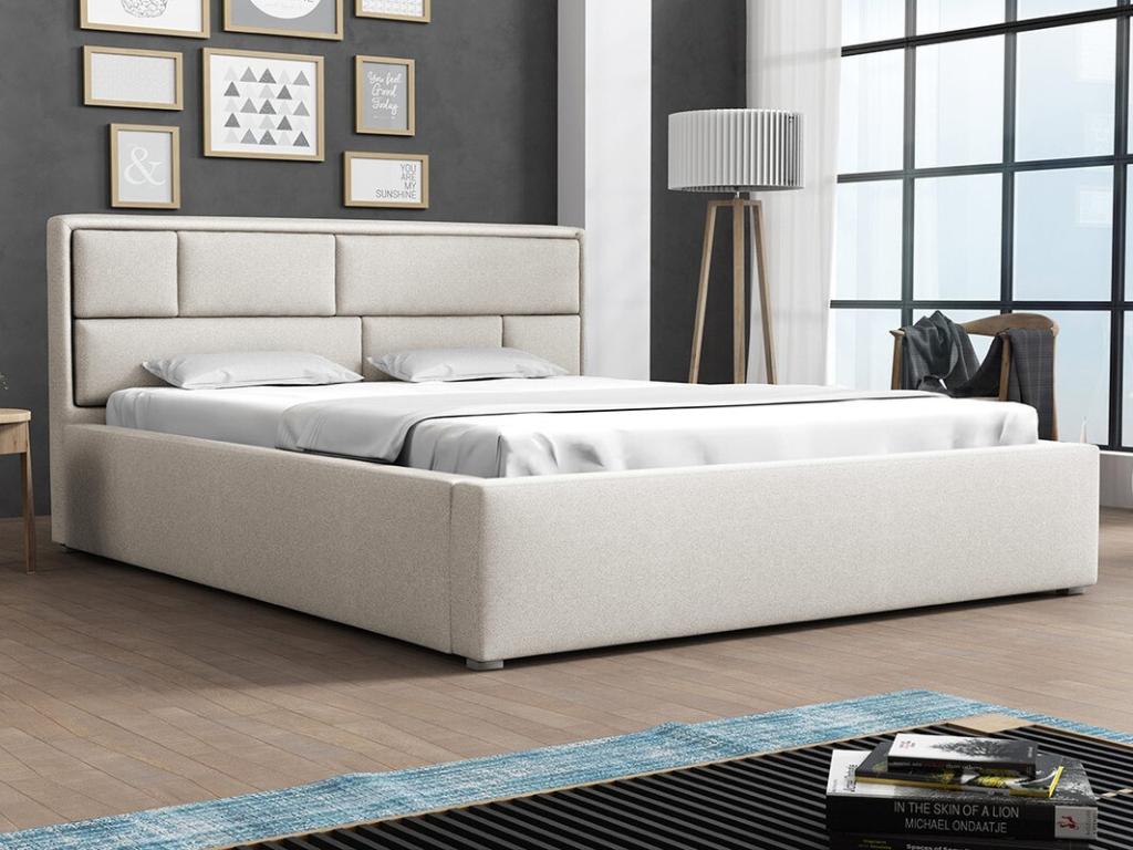 Lit Dekonao 104 Double Brun clair 180x200 Tapisserie Sommier à Dekonao 200x223x93cm UEPU40547