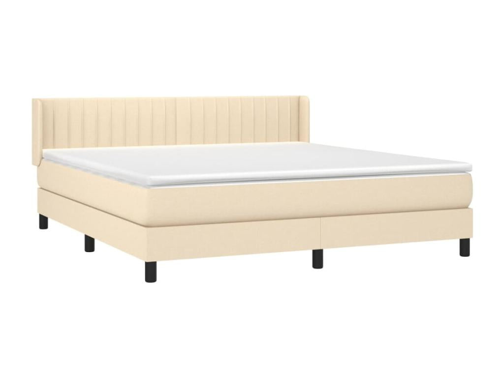 Lit à sommier tapissier avec matelas Crème 180x200 cm Tissu WOEW09073
