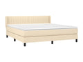 Lit à sommier tapissier avec matelas Crème 180x200 cm Tissu WOEW09073
