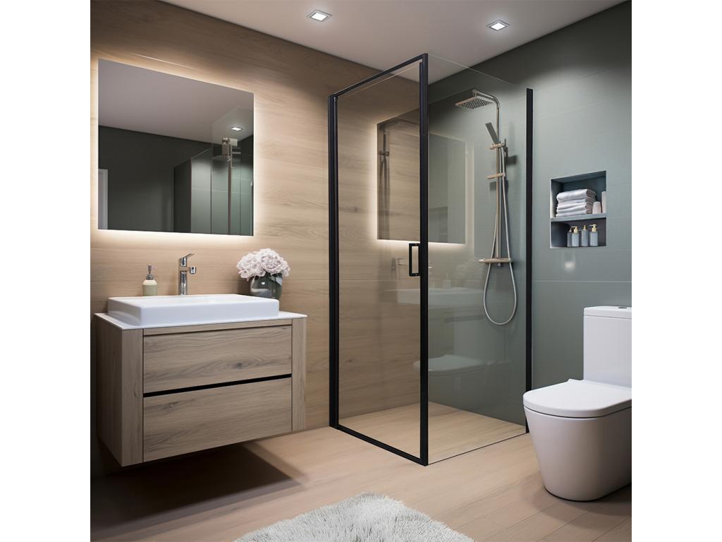 HOME Ligniva Cabine de douche Ligniva Noir mat - 100x195 cm CYGX05675