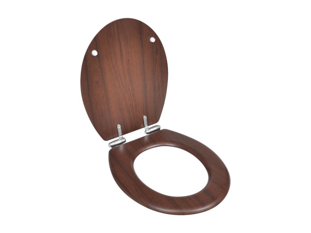 Siège de toilette abattant effet bois marron 45x36x5 cm 02 0002877 QKKO56977